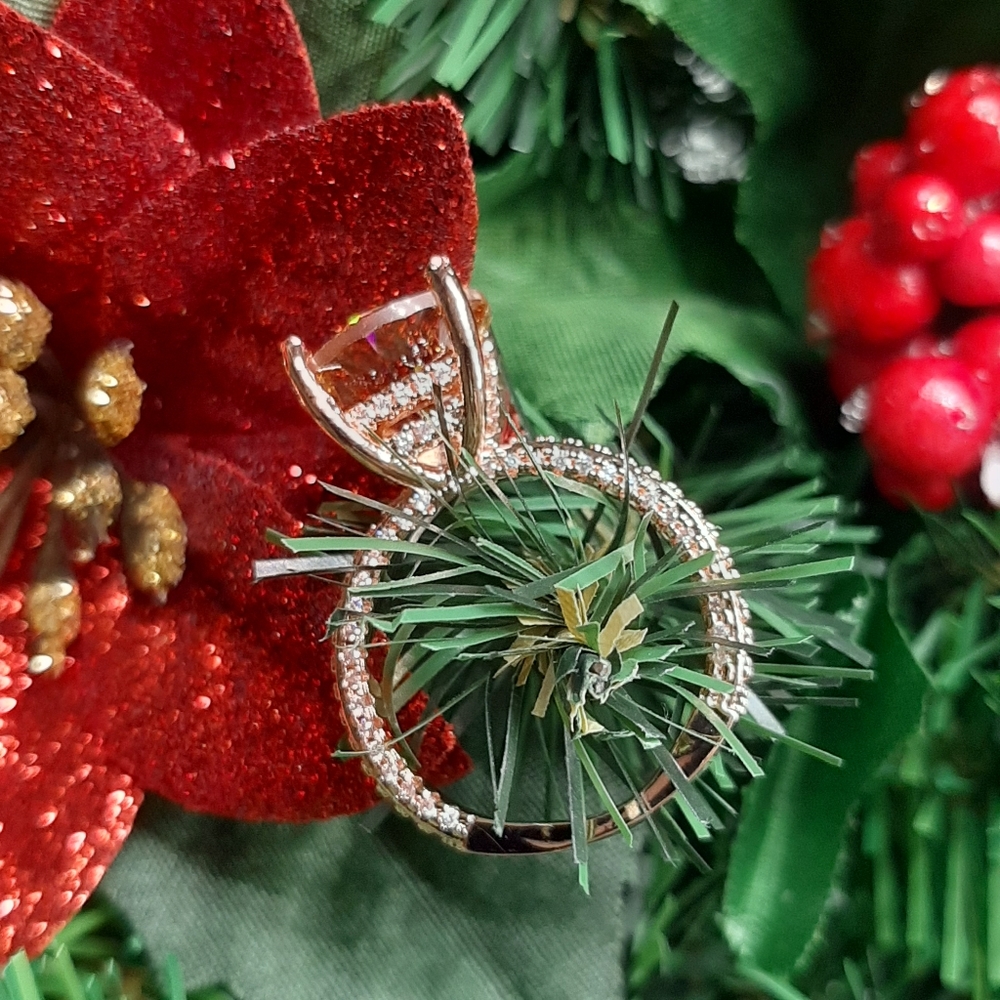 Champagne Cubic Zirconia Ring - Picture 7 of 11